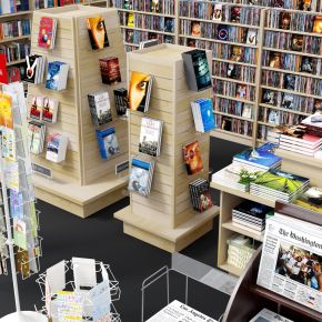 现代书店配套，书店设施，书架，书柜，书，图书，杂志架，货架