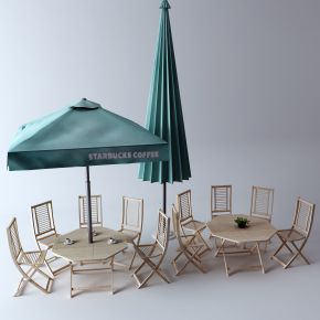 现代户外桌 太阳伞
