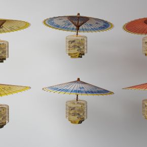 中式吊灯 油纸伞