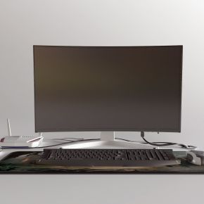 现代电脑 路由器 键盘 显示器