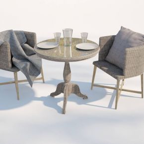 现代庭院椅子茶几组合