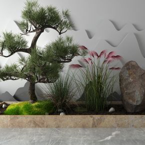 新中式景观小品 松树