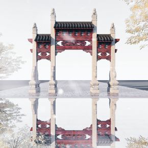 中式牌坊古建大门