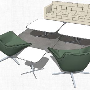 现代办公室沙发茶几休闲椅子组合