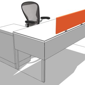 现代开敞办公室工位办公椅