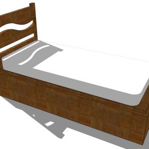 现代实木单人床