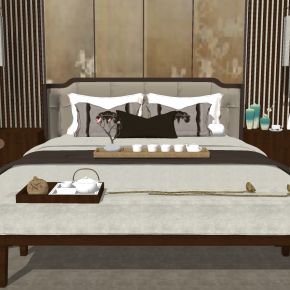新中式卧室实木双人床