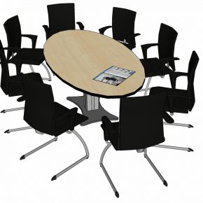 现代办公家具圆形会议桌椅子