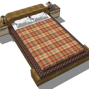 现代简约日式实木双人床