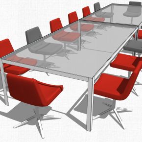 现代极简办公会议桌椅子