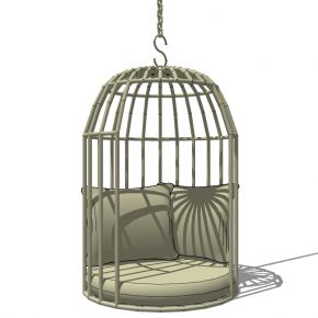 新中式鸟笼吊椅