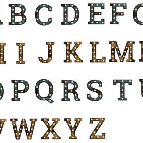 现代酒吧霓虹灯管造型字母图案