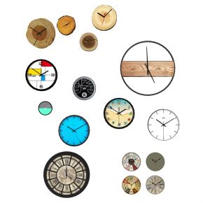 北欧现代树桩木头年轮时钟挂钟石英钟
