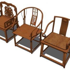 中式实木雕花圈椅