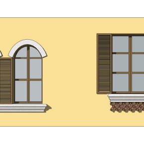 欧式建筑别墅窗窗户