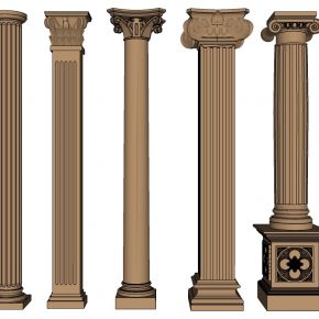 欧式法式罗马柱柱头柱基