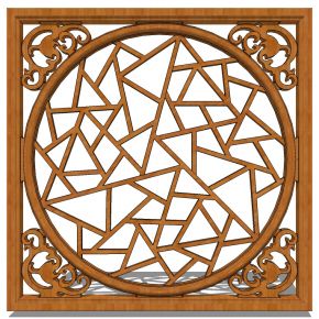 中式花格雕花花窗屏风隔断