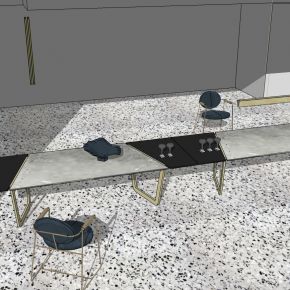 现代北欧简约单人金属沙发椅子茶几桌子办公桌椅