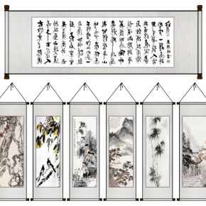 中式山水画卷轴画挂画字画国画