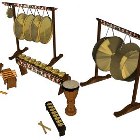 古典古代乐器打鼓构件锣