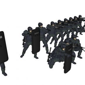 武装特警飞虎队盾牌su模型下载