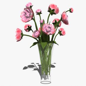 现代欧式玻璃花瓶花艺插花摆件饰品洋桔梗玫瑰