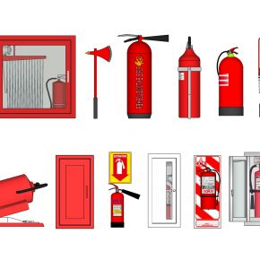 消防箱构件消火栓构件灭火器构件安全指示牌应急照明灯构件烟感喷淋报警器