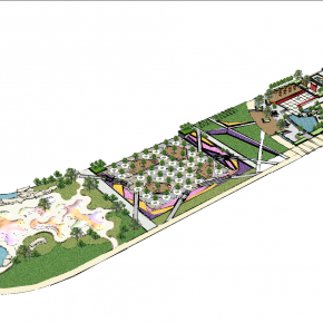 现代公园广场景观设计SU模型