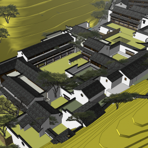 中式古建庭院SU模型