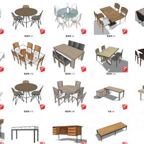 现代风格家具 餐桌椅 书桌