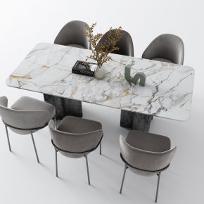 现代岩板餐桌