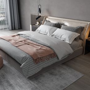 现代卧室 双人床
