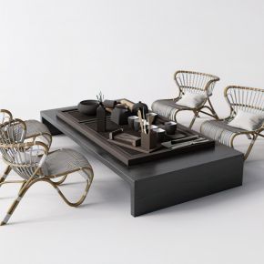 现代户外休闲椅茶桌茶具