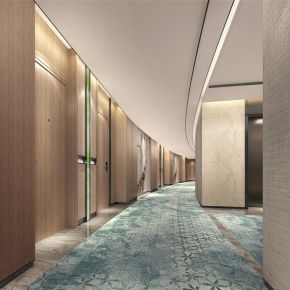 现代酒店客房走道