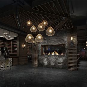 现代特色餐厅接待前厅