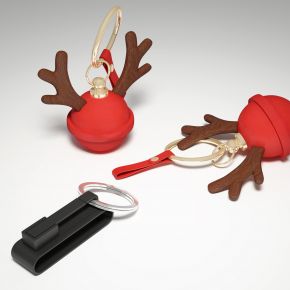 现代圣诞商务麋鹿铃铛钥匙扣