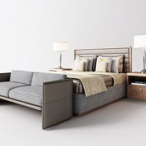 现代卧室床具休闲沙发