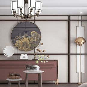 新中式客厅 新中式沙发 新中式装饰画