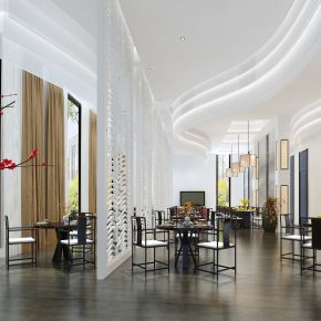 新中式现代简约风格餐厅大厅