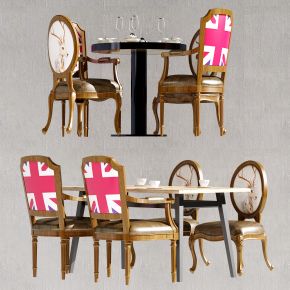 美式餐桌椅组合