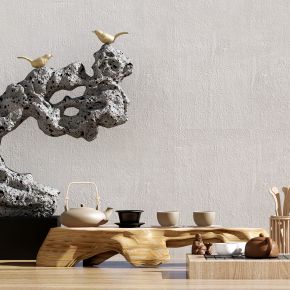 新中式茶具 石雕摆件