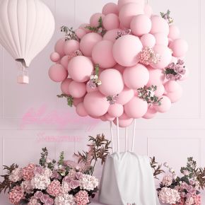 现代粉红气球
