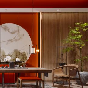 新中式现代简约轻奢茶室