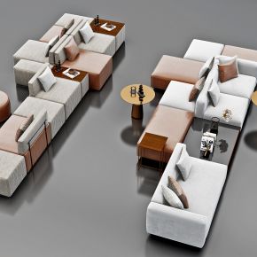 现代长条休闲沙发