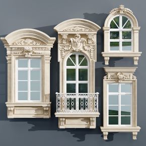 欧式法式古典雕花窗户