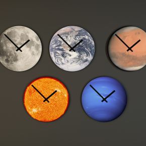 现代太空星球挂钟时钟钟表