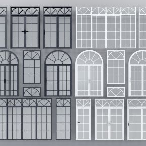欧式建筑窗玻璃门窗户组合