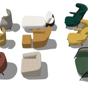 现代休闲沙发 单人沙发 沙发凳 沙发椅