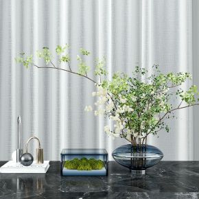 现代玻璃花瓶植物摆件