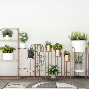 现代金属花架盆栽绿植